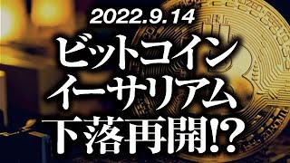 ビットコイン・イーサリアム下落再開！？［2022/9/14］【仮想通貨・BTC・ETH・FX】※2倍速推奨