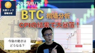 アメリカ消費者物価指数CPIの結果で、ビットコイン大暴落。今後の値動きの予測
