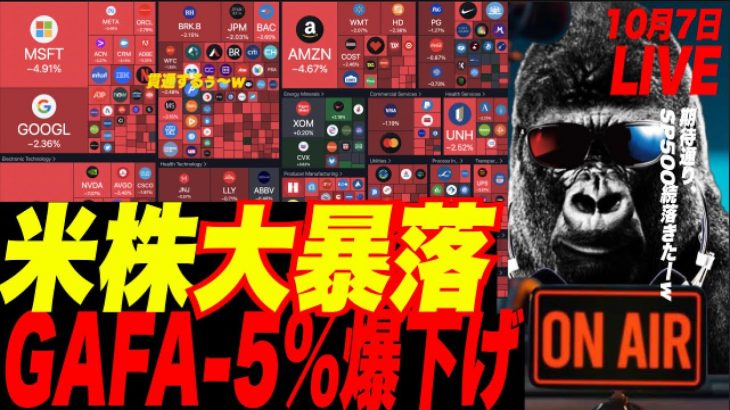 【予想的中！絶叫系大暴落4章】ブルトラ大暴落きた〜！w 米失業率良すぎてFRB利上げ期待で爆暴落！テスラ-6%! AMZN GOOG-5%!
