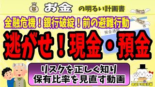 【逃がせ現金資産】安全資産ではない日本円！最適な保有比率とは？　預貯金・銀行のリスク　＃０８８　ペイオフ対策　預金封鎖　円安　インフレ　仮想通貨　金融危機　破綻