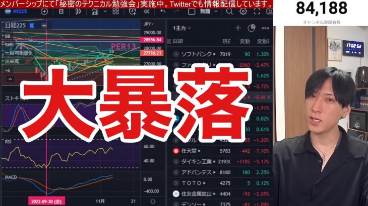 【11/9】任天堂、ビットコインが大暴落！！円高加速でドル円145円台まで下落。日本株、米国株CPI通過で上がるのか？NASDAQ、半導体株どうなる？アメリカ中間選挙は接戦！！