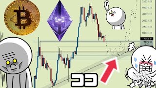 ビットコイン（BTC）イーサリアム（ETH）下落理由●●！？ビットコイン重要サポート再テスト。