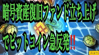 【仮想通貨リップルXRP情報局】暗号資産復旧ファンド立ち上げでビットコイン急反発！！