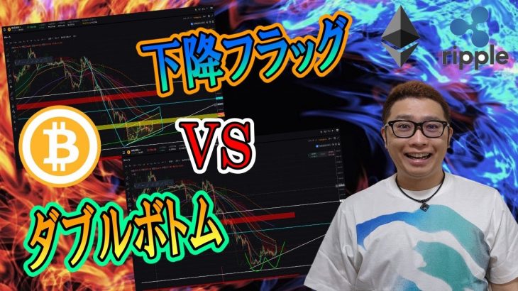 【ビットコイン ＆ アルトコイン 分析】BTCは短期の局面！「下降フラッグ」VS「ダブルボトム」に注目👀✨