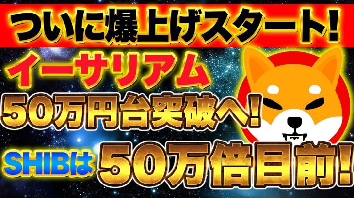 【仮想通貨】ついに爆上げスタート！イーサリアム50万円台突破へ！SHIBは50万倍目前！