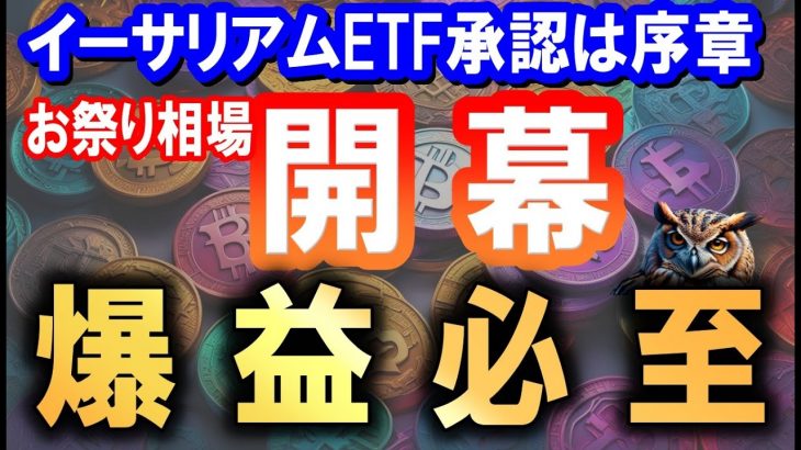 イーサリアムETF承認は序章!!!!これからお祭り相場の開幕で爆益必至!!!!勝つための戦略を共有!!!!【2024/5/24 暗号通貨チャート分析】