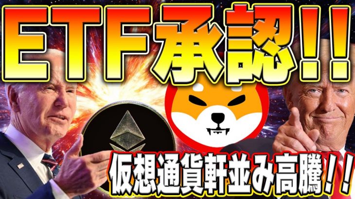 【速報】イーサ現物ETFが承認されました！今注目すべき記事を徹底解説！！【仮想通貨】【柴犬コイン】【イーロンマスク】【ビットコイン】【SOL】【SHIB】【ETH】【シバコイン】