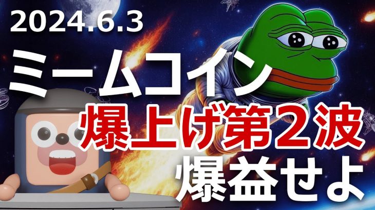 ミームコイン爆上げ祭り第2波が発生。ビットコインより買い?