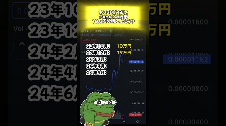 もし去年Pepeを買ったら…🤑 #仮想通貨 #投資 #crypto #ビットコイン #トレード