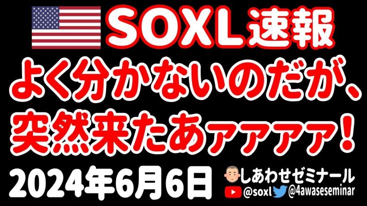 【SOXL爆上げ🤣】やっぱり相場は突然吹き上げたあァァァ！【6月6日 朝の米国株ニュース】