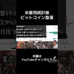 米雇用統計後ビットコイン急落