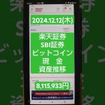 【2024年12月12日(木)】楽天・SBI証券・ビットコイン「資産の推移」→￥8,115,933円！#積立ニーサ