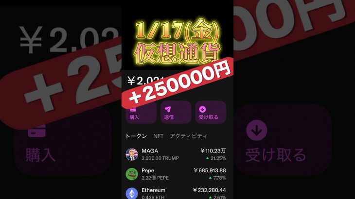 1/17(金)仮想通貨 #仮想通貨 #投資 #pepe #shorts