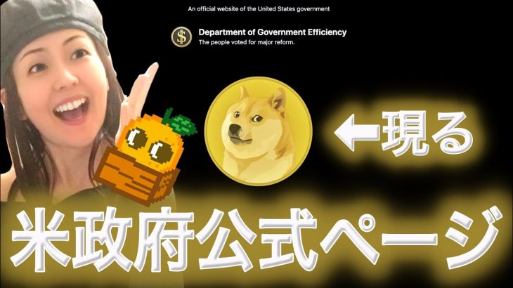 DOGE上昇 政府公式HPに現る トランプ大統領就任