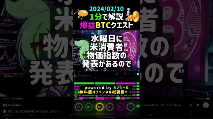 【2024/02/10】 #ビットコイン #btc #仮想通貨 #暗号資産 #チャート分析ツール #デイトレード #voicevoxずんだもん