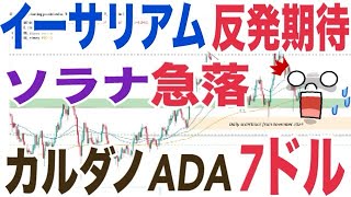 イーサリアム反発期待！？ソラナ急落理由⚫️⚫️ヤバい！？カルダノADA7ドルまで上昇の可能性！？