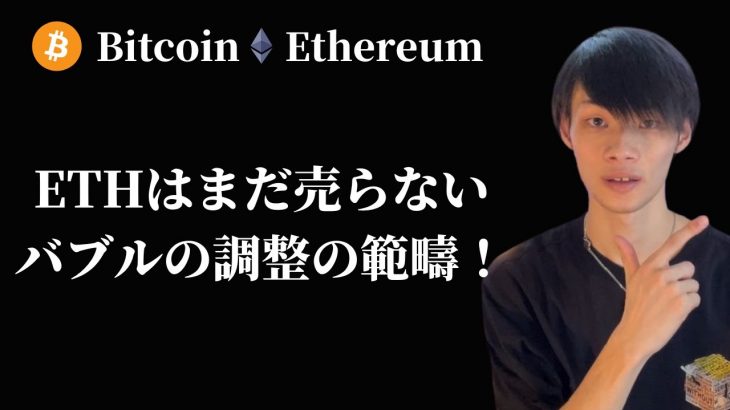 【イーサリアムはまだ売らない】　バブル相場の調整の範疇の認識です　【仮想通貨・ビットコイン相場分析】
