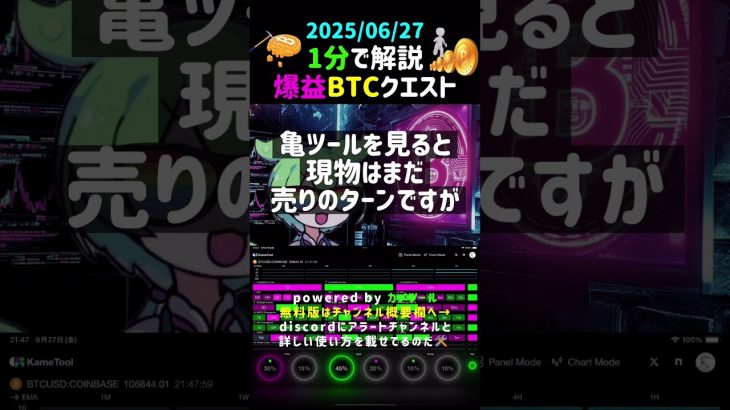 ビットコイン相場を1分で予報！2025/06/28 #ミシガン #コアPCE物価指数 #ビットコイン #ドル #btc #FX #仮想通貨 #暗号資産 #カメツール #デイトレード