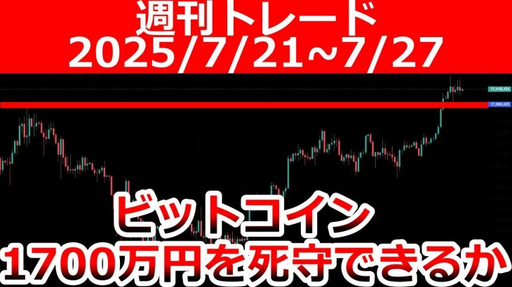 【週間トレード】ビットコイン今後は1700万円注目！？ドル円、ドルインデックス【参院選】