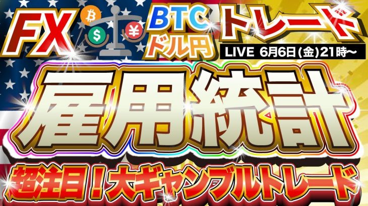 【FXライブ配信】ビットコイン超注目の雇用統計で大ギャンブルトレード！今後の買い場も徹底解説※テクニカルトレード※《仮想通貨 暗号通貨 ビットコイン リップル FX 》