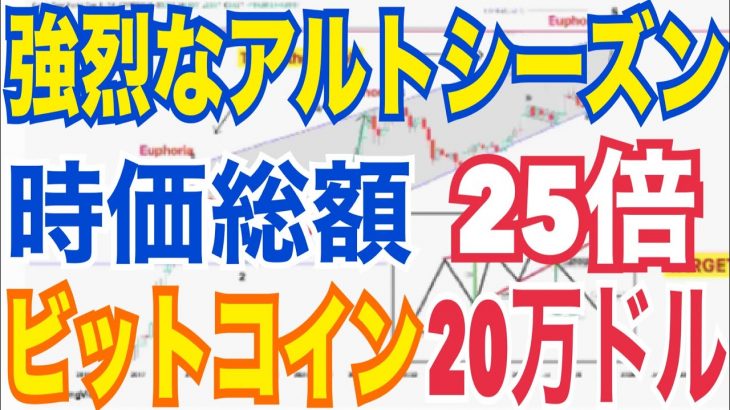 🚀【アルトシーズン爆来!?】仮想通貨時価総額“25倍”へ…ビットコイン年末20万ドル予想も!?