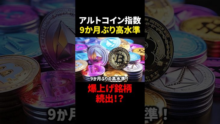 【仮想通貨】アルトコイン9ヶ月ぶりの高水準！爆上げ銘柄続出か？！