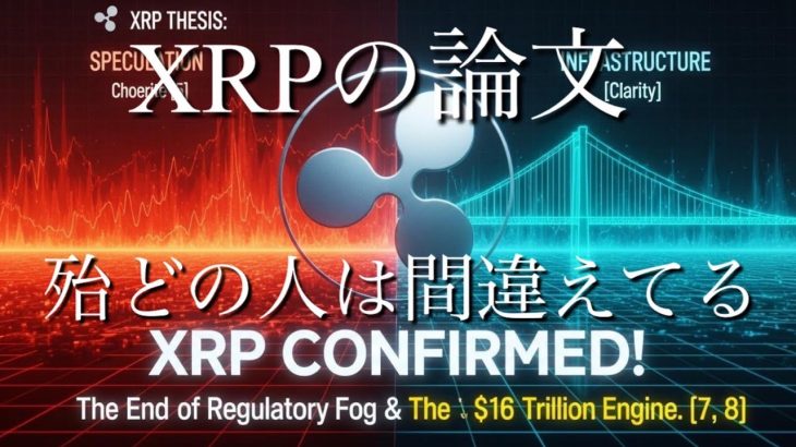 【リップル爆上げ確定！？】「XRPの論文認済」市場急落を乗り越えた「金融インフラの核」：規制の章終了と16兆ドル市場への機関投資家参入シナリオ